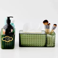 Best Acrylic Bottle Storage Container Green Bathroom Storage