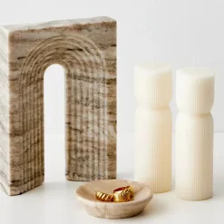 Arch Marble Sculpture Beige Decorative Objects & Trays