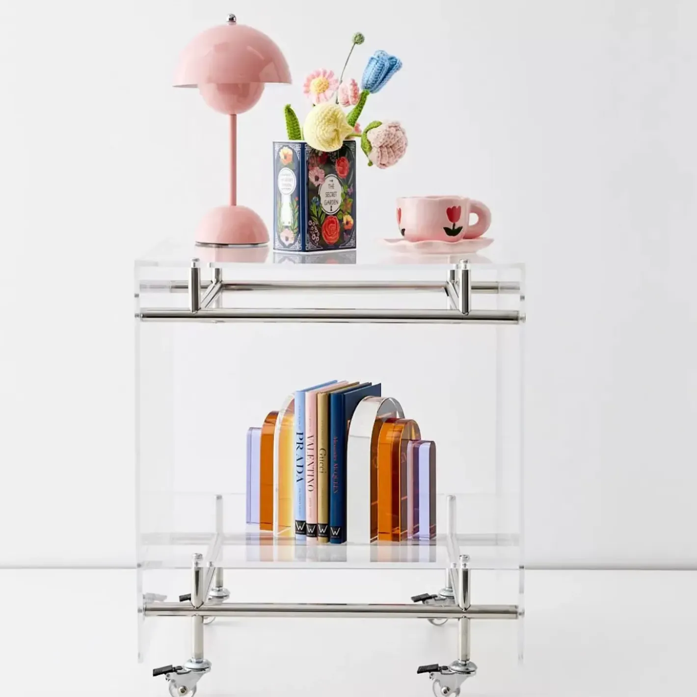 Discount Bauhaus Acrylic Bar Cart Silver Bar Tools & Accessories