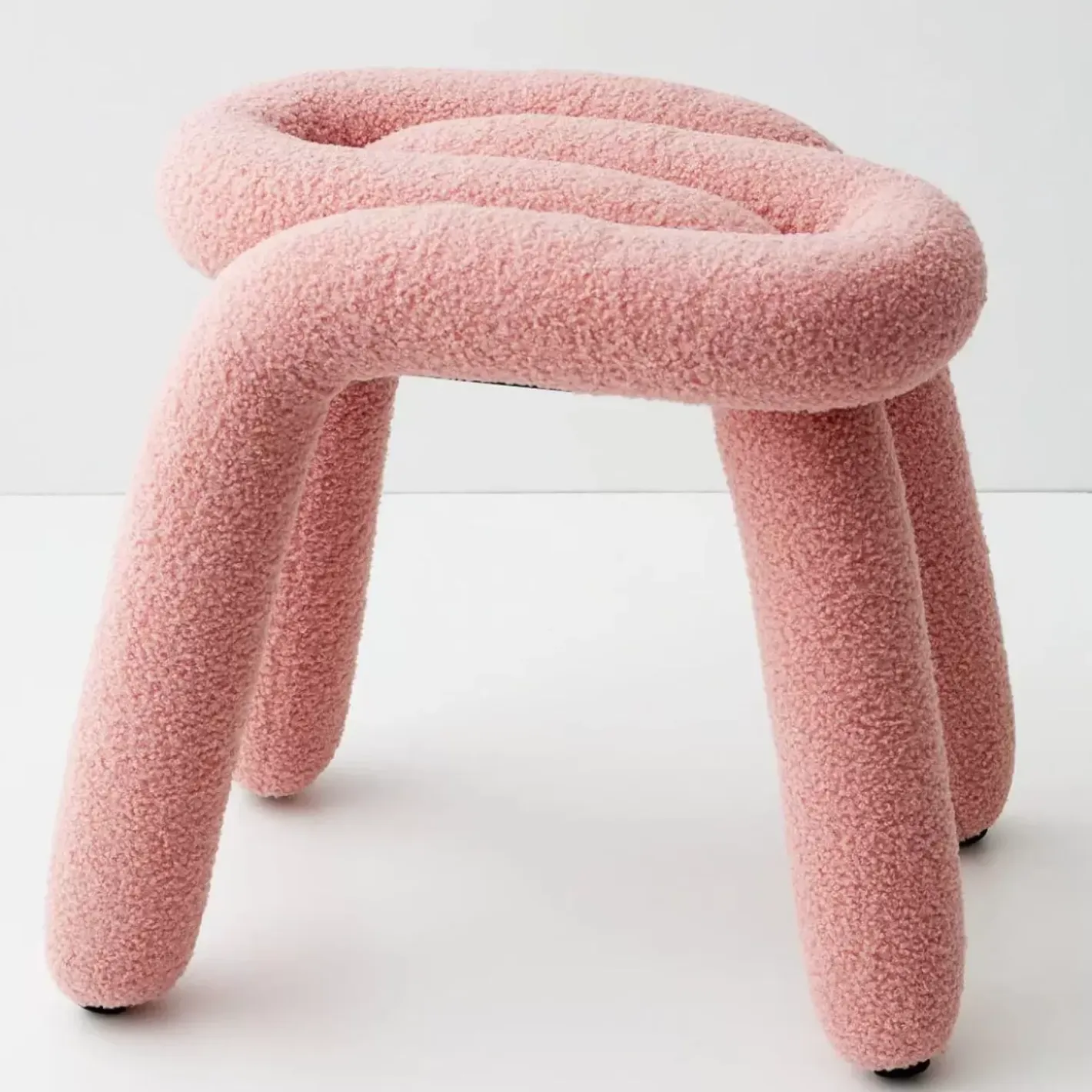 Discount Berber Stool Boucle Pink Furniture