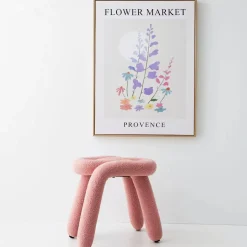 Discount Berber Stool Boucle Pink Furniture