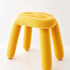 Online Berber Stool Boucle Yellow Furniture
