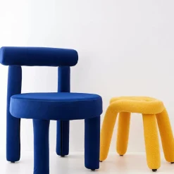 Online Berber Stool Boucle Yellow Furniture