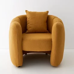 Bloom Boucle Accent Chair Mustard Furniture