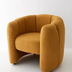 Bloom Boucle Accent Chair Mustard Furniture