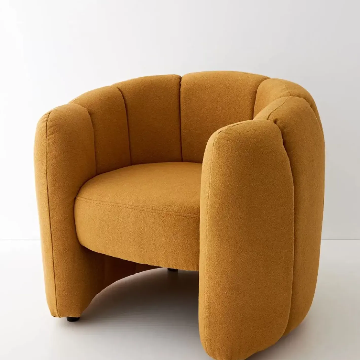 Bloom Boucle Accent Chair Mustard Furniture