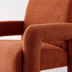 Sale Boucle Accent Chair Terracotta Furniture