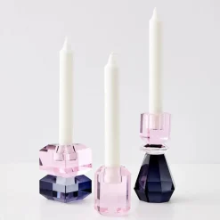 Online Briolette Crystal Taper Candle Holder Pink Candle Holders