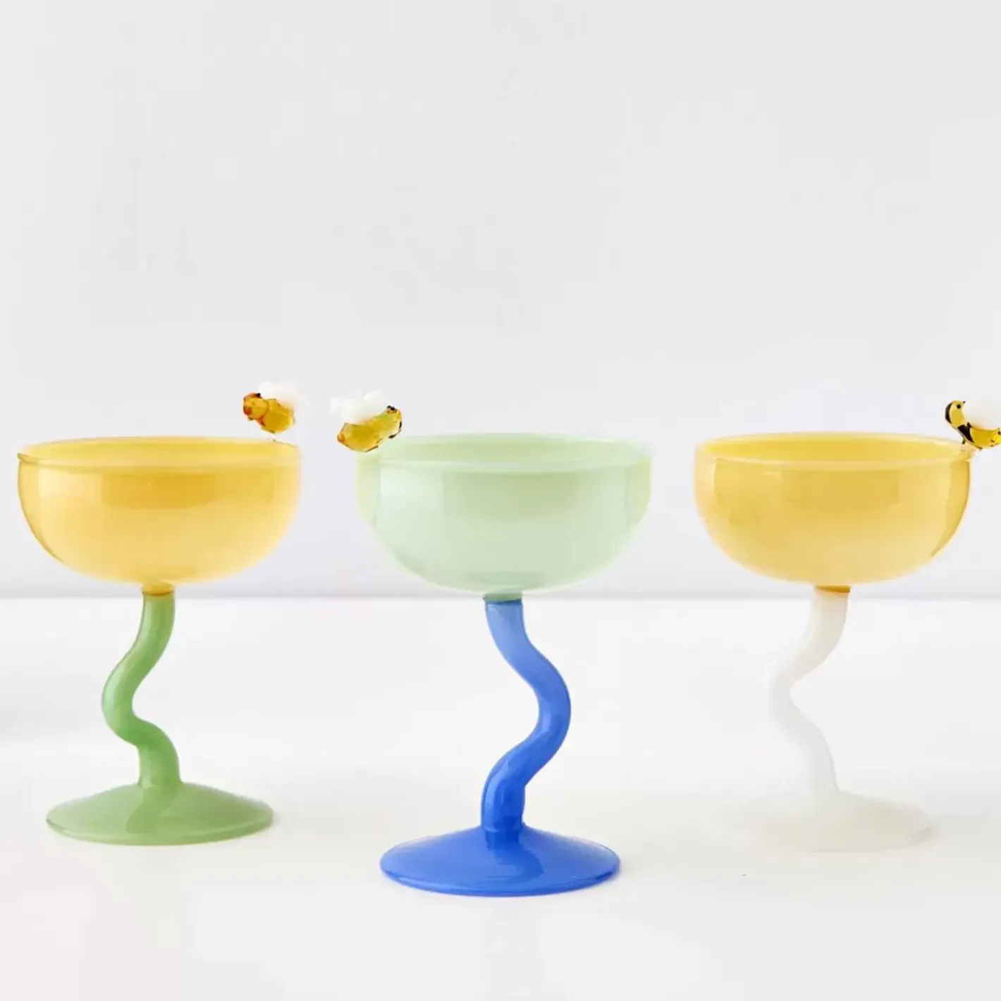 Online Bumble Cocktail Glass Yellow/White Cocktail Glasses