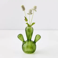 Sale Cactus Small Coloured Glass Vase Green Vases