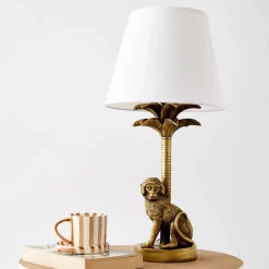Clearance Charlie Chimp Resin Table Lamp Gold Lighting