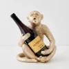 New Charlie Chimp Resin Wine Holder Gold Decorative Objects & Trays