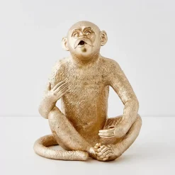 New Charlie Chimp Resin Wine Holder Gold Decorative Objects & Trays