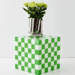 Clearance Checkerboard Acrylic Side Table Green Furniture
