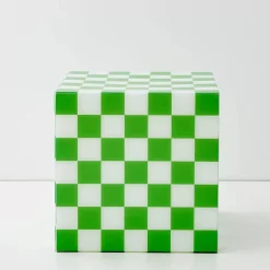 Clearance Checkerboard Acrylic Side Table Green Furniture