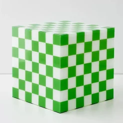 Clearance Checkerboard Acrylic Side Table Green Furniture