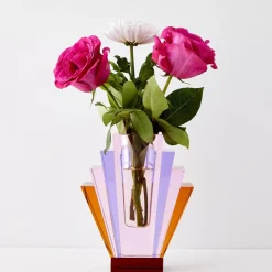 Best Diamond Deco Crystal Coloured Vase Pink Purple Vases