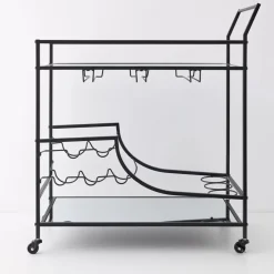 Outlet Double Decker Bar Cart Black Bar Tools & Accessories