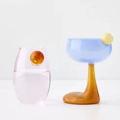 Droplet Cocktail Glass Blue Cocktail Glasses