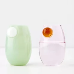 Discount Droplet Glass Tumbler Set Pink Drinkware