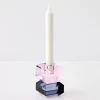 Clearance Edgy Crystal Taper Candle Holder Smoke Pink Candle Holders