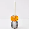 Best Edgy Crystal Taper Candle Holder Amber Smoke Candle Holders