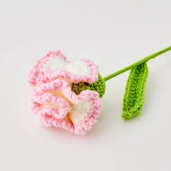 Clearance Freesia Hand Knitted Crochet Flower Pink Vases