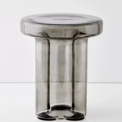Discount Glass Side Table Grey Furniture