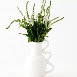 Grecian Ceramic Urn Vase White Vases