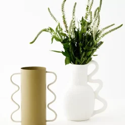 Grecian Ceramic Urn Vase White Vases