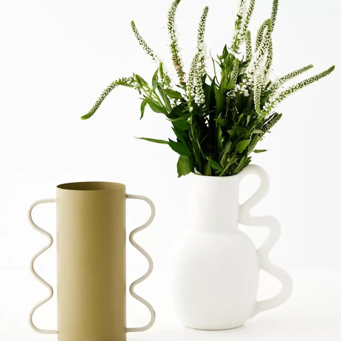 Grecian Ceramic Urn Vase White Vases