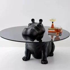 New Hippo Glass Coffee Table Black Furniture