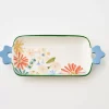 New In Bloom Ceramic Serving Tray Blue Serveware
