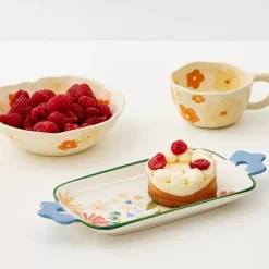 New In Bloom Ceramic Serving Tray Blue Serveware