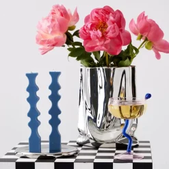 Discount Inset Taper Candle Navy 2 Pack Candles