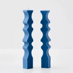 Discount Inset Taper Candle Navy 2 Pack Candles