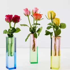 Outlet Kaleidoscope Ombre Acrylic Vase Yellow/Pink Vases
