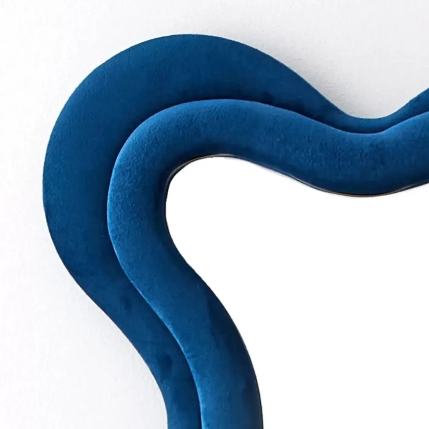 Sale Kinked Wavy Velvet Full Length Mirror Blue Mirrors