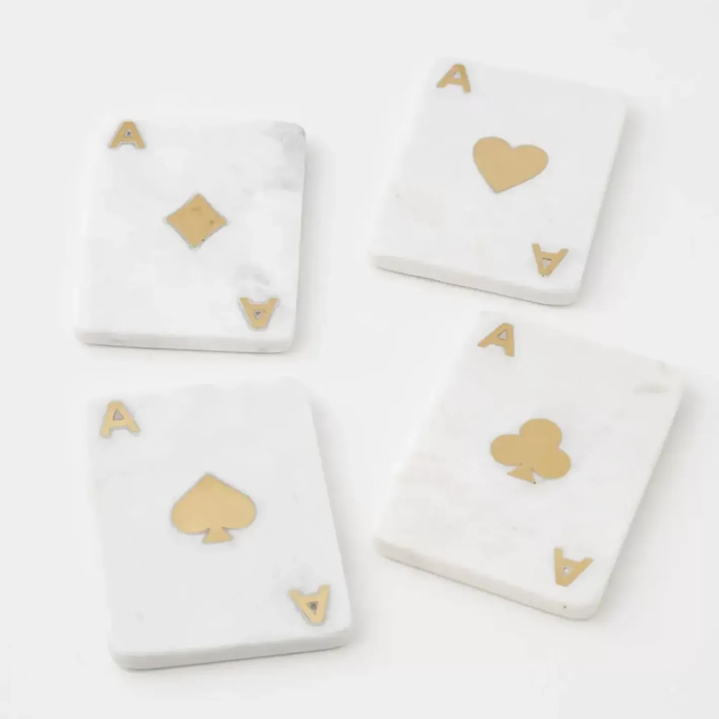 New Lady Luck Marble Coaster Set Tableware