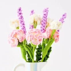 Discount Lavender Hand Knitted Crochet Flower Purple Vases