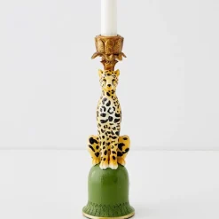 Sale Leon Leopard Resin Candle Holder Candle Holders