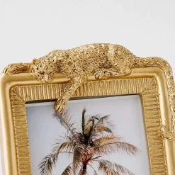 Clearance Leopard Resin Photo Frame Gold Decorative Objects & Trays