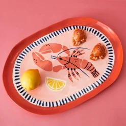 New Lobster Ceramic Platter Pink Serveware