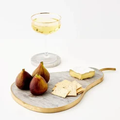 Outlet Lux Pear Marble & Brass Charcuterie Board Serveware