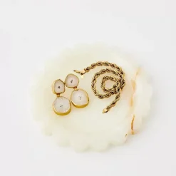 Discount Marble Scallop Decorative Tray Beige Decorative Objects & Trays