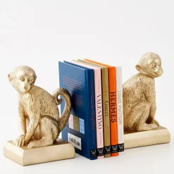 Hot Monkey Resin Bookend Duo Gold Decorative Objects & Trays