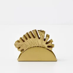 Monstera Metal Coaster Set Gold Tableware