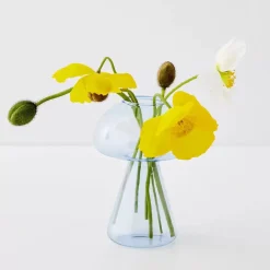 Outlet Mushroom Bud Glass Vase Blue Vases