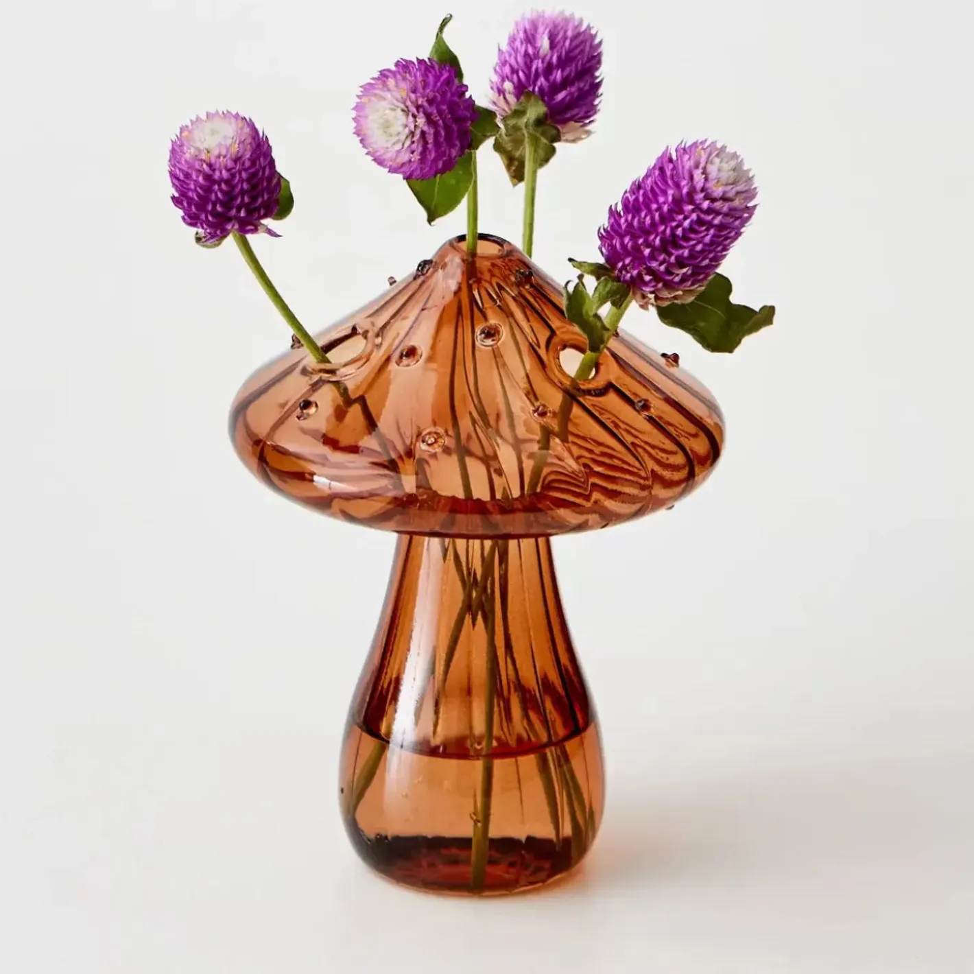 Outlet Mushroom Coloured Glass Vase Amber Vases