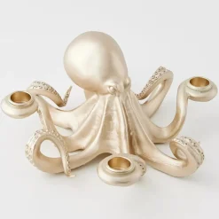 Online Otto Octopus Resin Candle Holder Gold Candle Holders